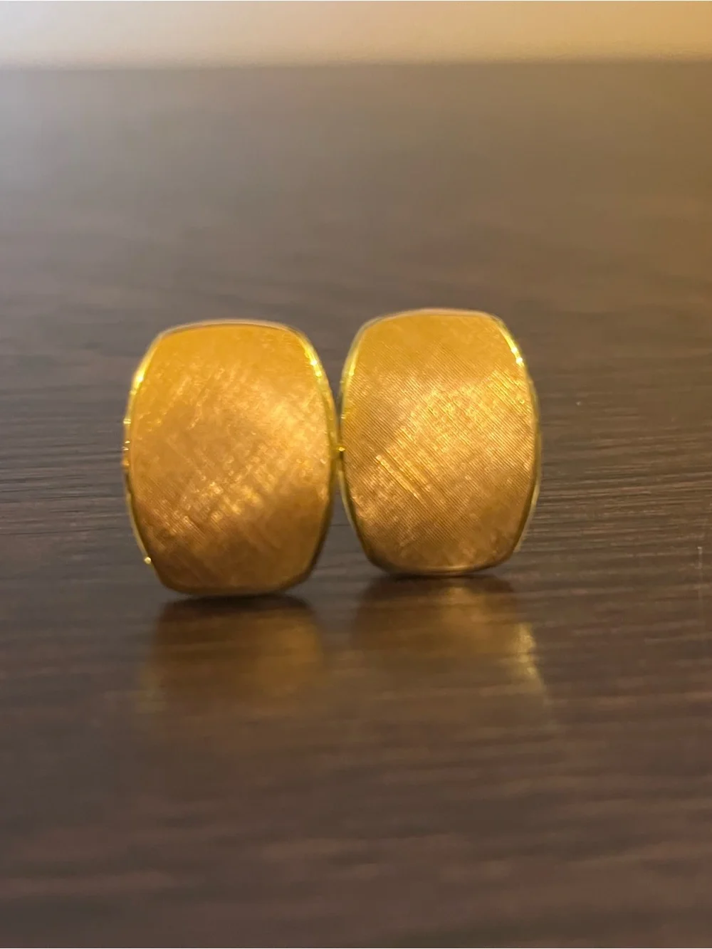 VINTAGE Harvey Avedon Gold Vermeil Textured Cufflinks